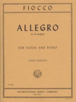 Fiocco - Allegro in G major, for Violin and Piano