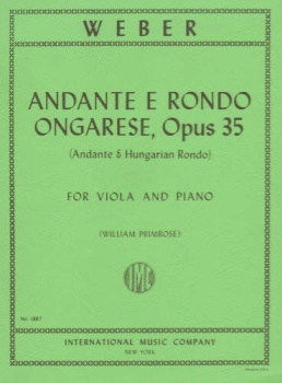 Weber - Andante And Rondo Ongarese,  Op 35 for Viola and Piano