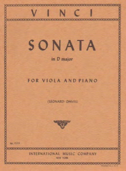 Vinci - Sonata In D Major for Viola and Piano