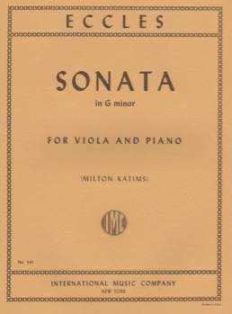 Eccles - Sonata In G minor, for Viola and Piano
