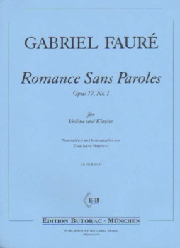 Romance Sans Paroles, Op 17, No. 1, for Violin and Piano