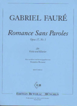 Romance Sans Paroles, Op 17, No. 1, for Viola and Piano