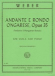 Weber - Andante And Rondo Ongarese,  Op 35 for Viola and Piano