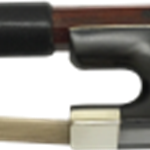 L'Archet Brasil Handcrafted Cello Bow, Half Mounted Nickle Frog