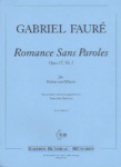 Romance Sans Paroles, Op 17, No. 1, for Violin and Piano