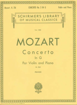 Mozart - Concerto No. 3 In G, (K. 216), for Violin and Piano