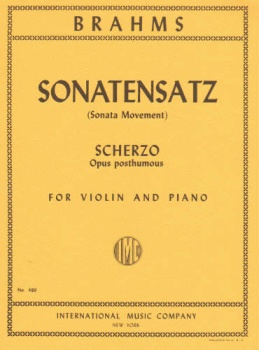 Brahms - Sonatensatz (Sonata Movement), Scherzo, Opus posthumous for Violin and Piano