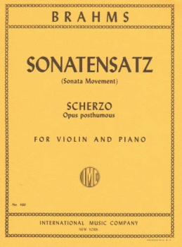 Brahms - Sonatensatz (Sonata Movement), Scherzo, Opus posthumous for Violin and Piano