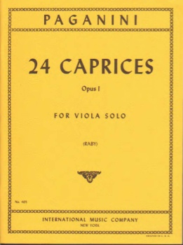 Paganini N: 24 Caprices, Op1, for Viola Solo