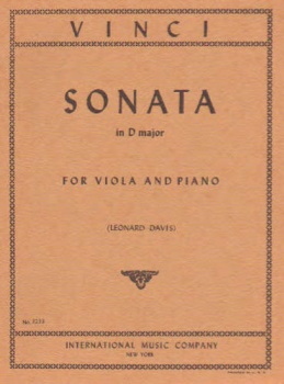 Vinci - Sonata In D Major for Viola and Piano