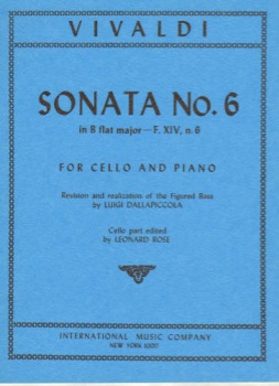 Vivaldi - Sonata No. 6 In B Flat major - F. XIV,  N.6, for Cello and Piano