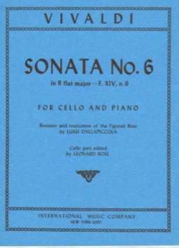 Vivaldi - Sonata No. 6 In B Flat major - F. XIV,  N.6, for Cello and Piano