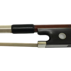 L'Archet Brasil Handcrafted Violin Bow, Nickle Half Mounted Frog