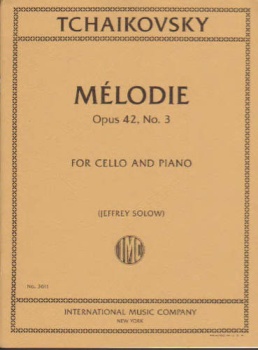 Melodie, Op 42, No 3, for Cello and Piano